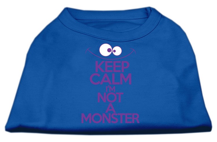 Keep Calm Screen Print Dog Shirt Blue Med